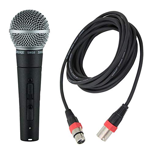 SHURE SM-58 スイッチ付き　ケーブル、ケース付き SHURE ダイナミックマイク SM58SE(マイクスタンド・マイク